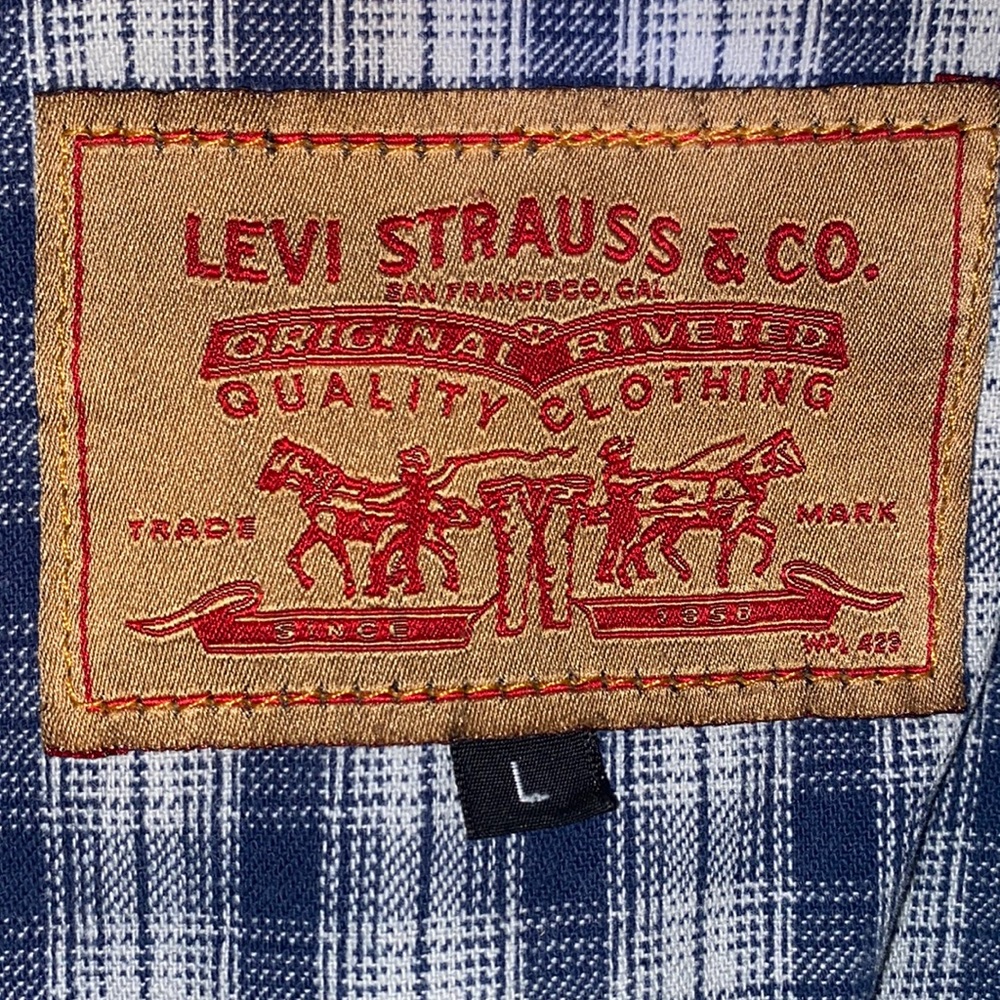 Vintage Levi's Trucker Flannel Lined Denim Blue Jean Jacket-100% Cotton USA Sz L - Picture 9 of 16